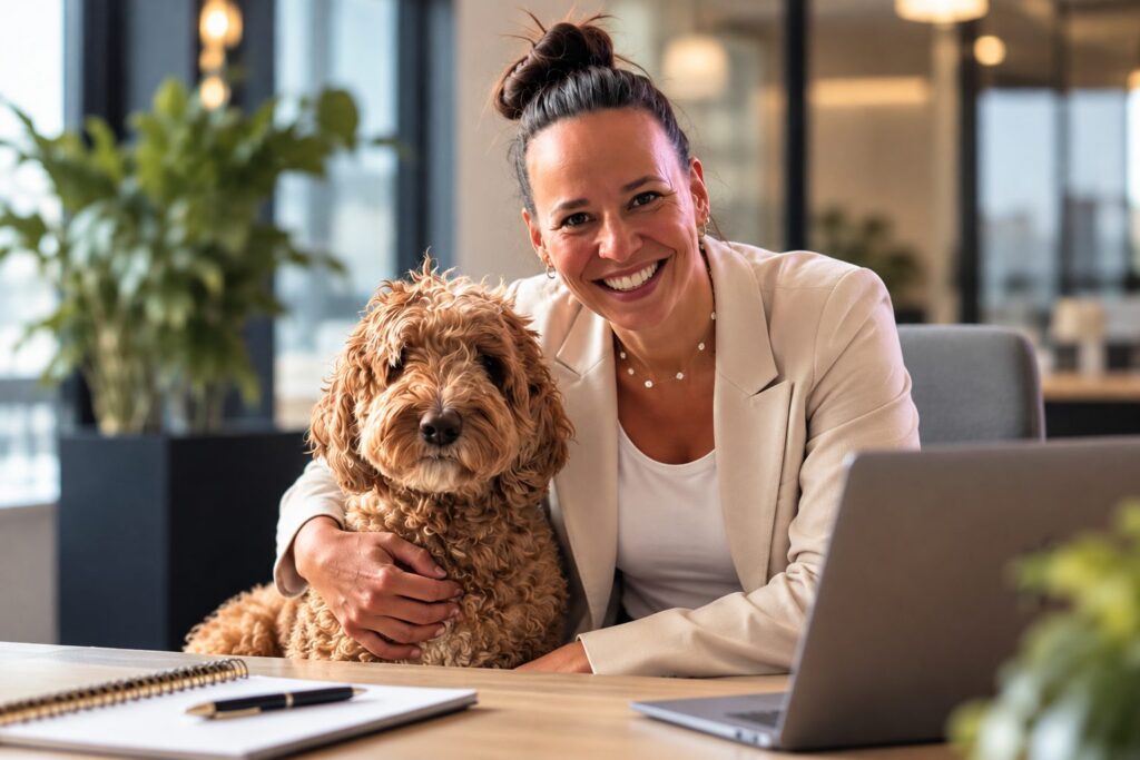 Tamara met haar hond Snuffel